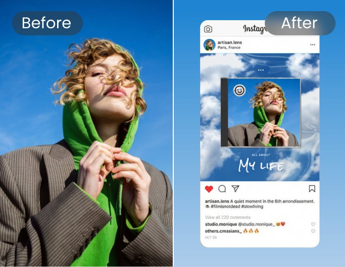 AI social media post content design