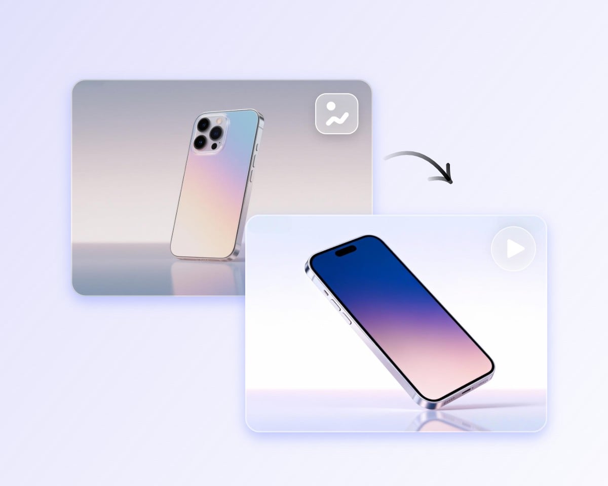 AI turn the image into a video mockup