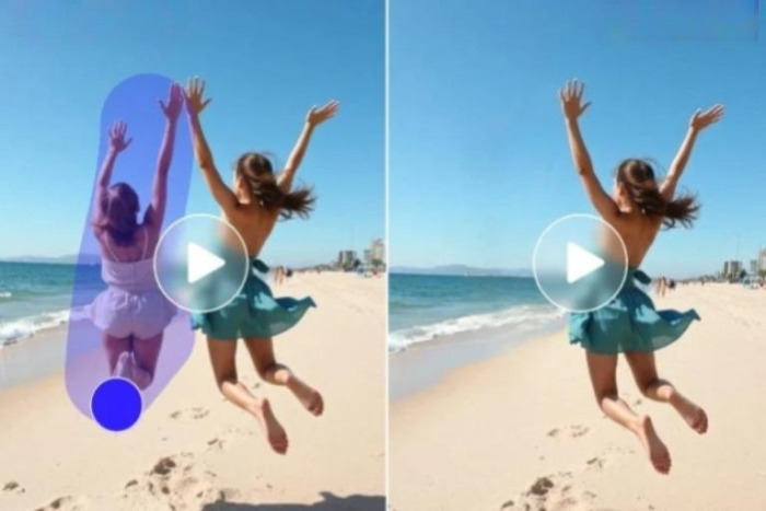AI video object remover preview