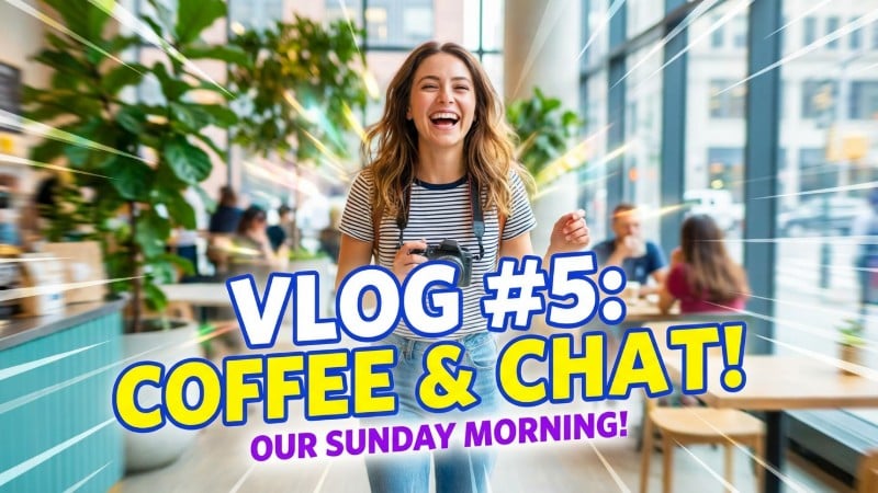 AI vlog thumbnail generation example for a chatting vlog