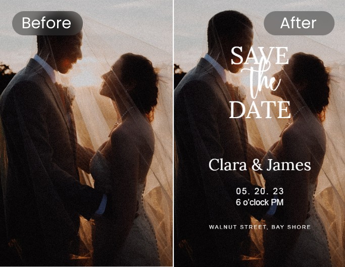 AI wedding invitation card design effect
