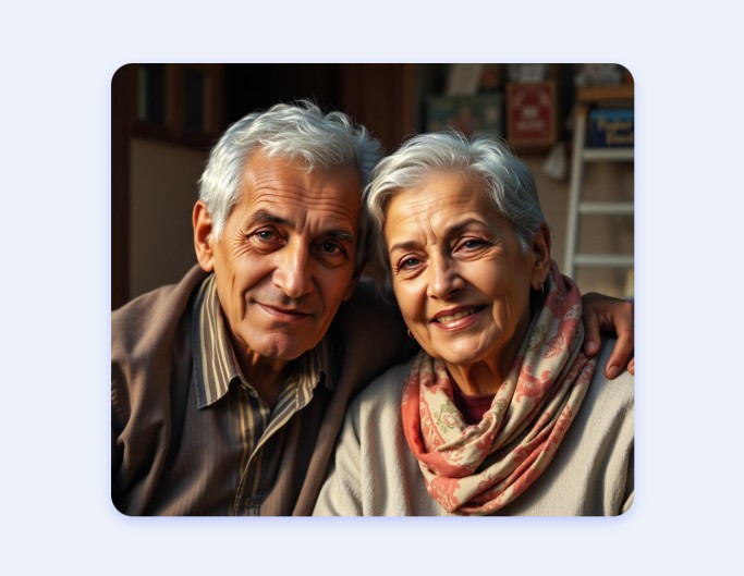 カップルが一緒に老いていく