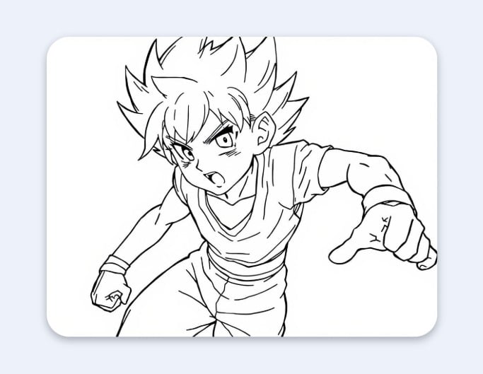 An anime boy line art