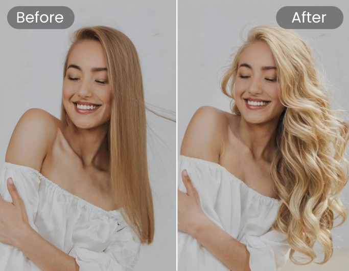 Verwandeln Sie glattes Haar in lockiges Haar