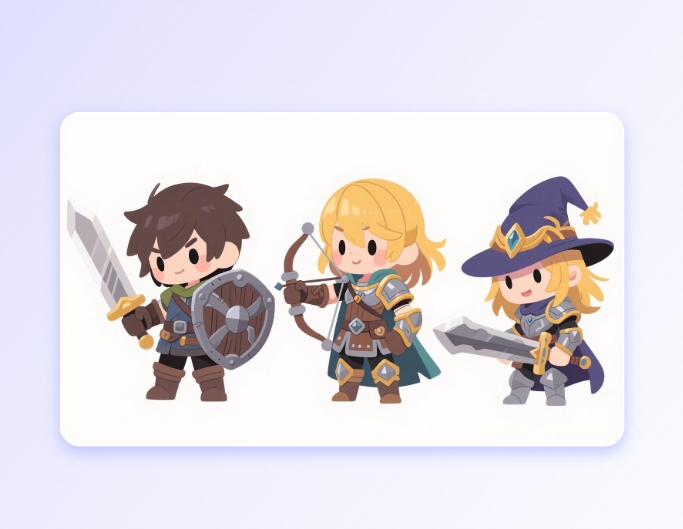 Chibi maker game characters design