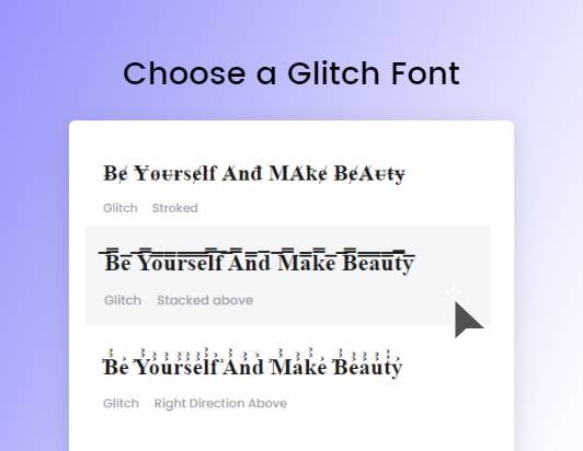 Glitch Text Generator Online to generate glitch text with wide