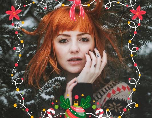 Christmas photo frame and border on Fotor