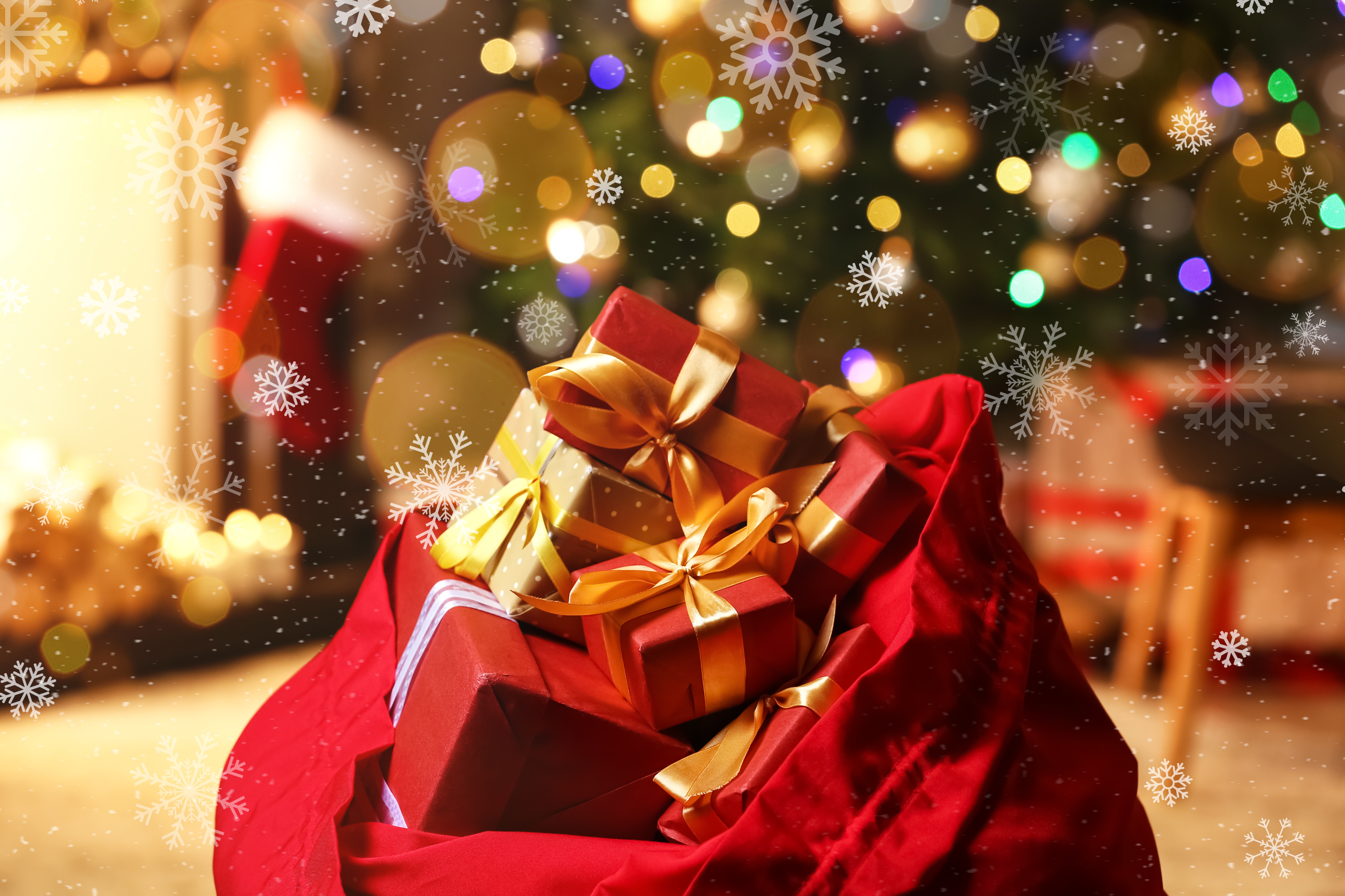 Chritsmas gifts in the red bag