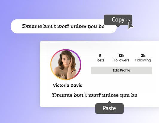 Copy and paste stylish fonts for Instagram bio