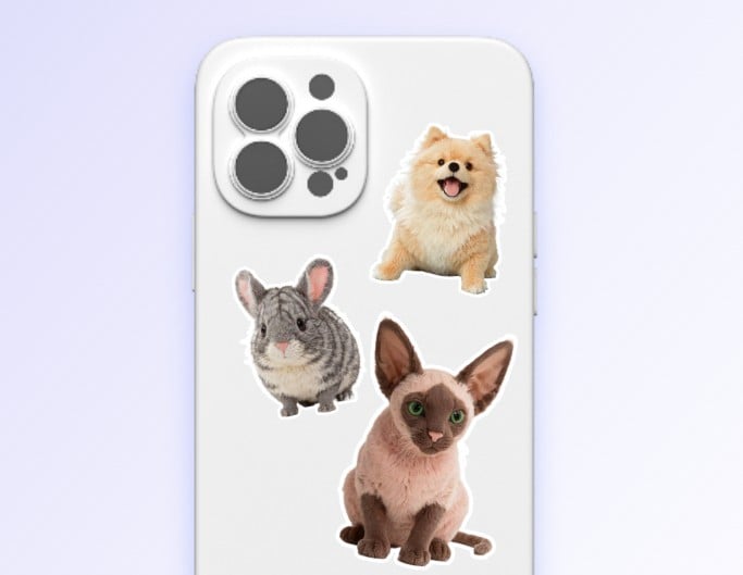 Create pet cartoon stickers and put them on your phone case