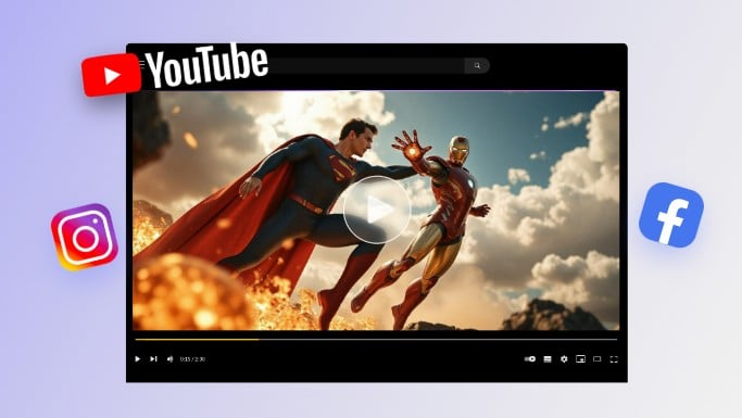 Create special fight of Superman and Iron man to share it on the YouTube, Instagram, and facebook
