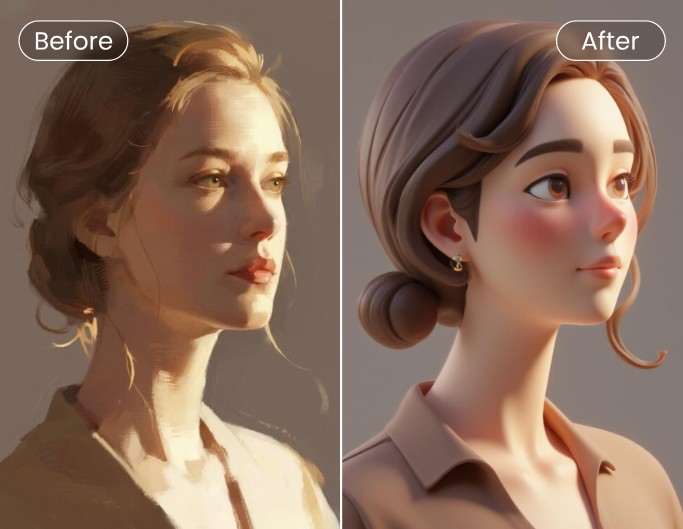 Créer une image 3 D à partir dune photo dune femme