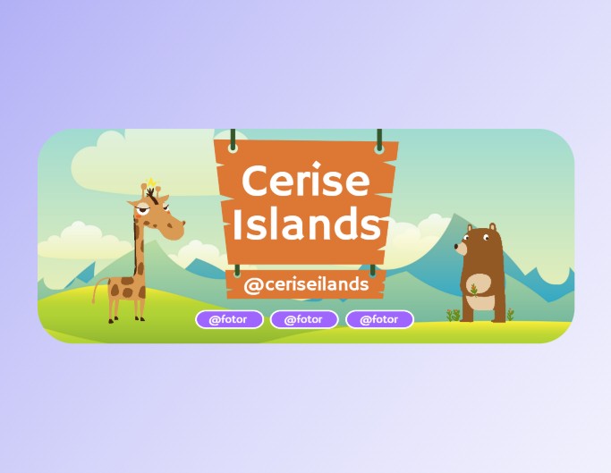 Cute colorful Cerise islands Twitch banner