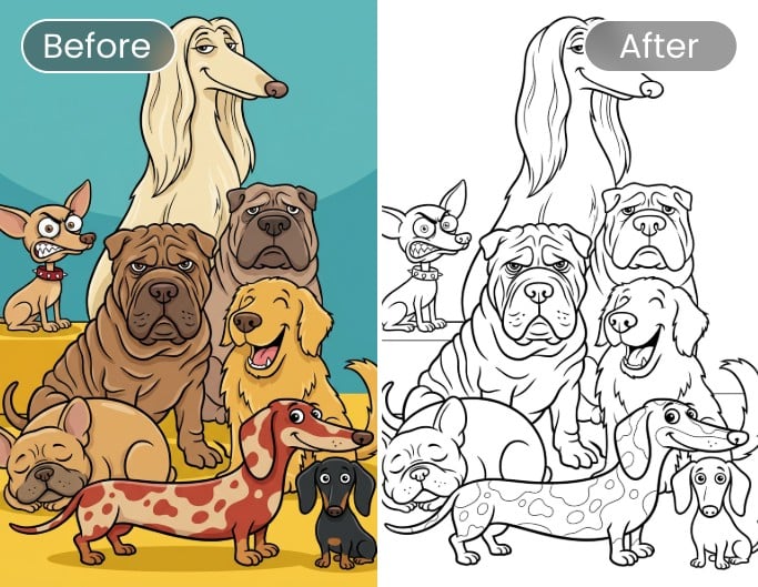 Mache aus den Bildern der Comics mit Fotor Malvorlagen