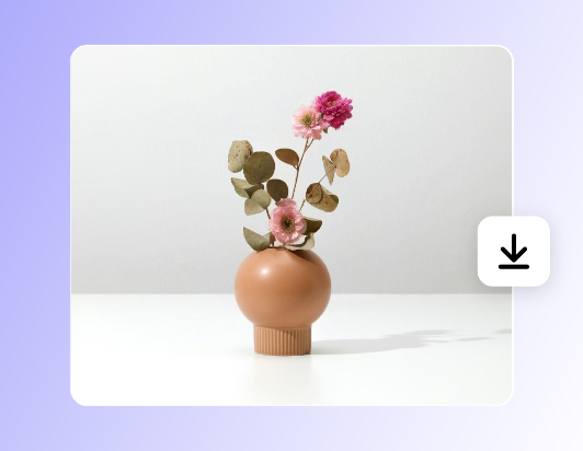 Télécharger une image d'une fleur rose et d'une plante dans un vase