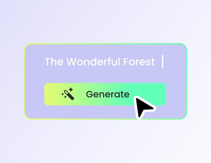 Enter the text "the wonderful forest" to generate with Fotor ai image generator