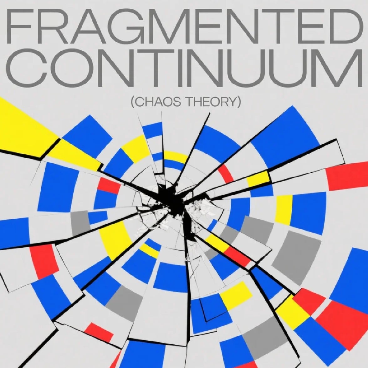 Experimental abstract graphic album cover showing FRAGMENTED CONTINUUM