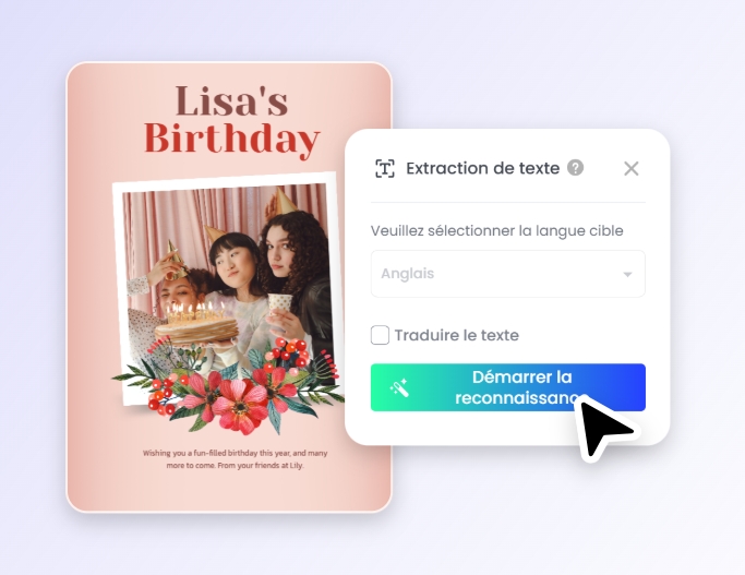 Extraire le texte et le transformer en état modifiable