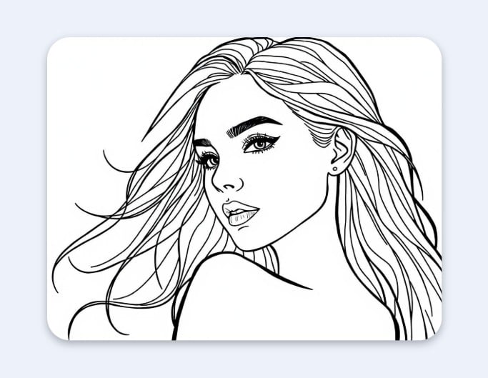 Female portrait in line art
