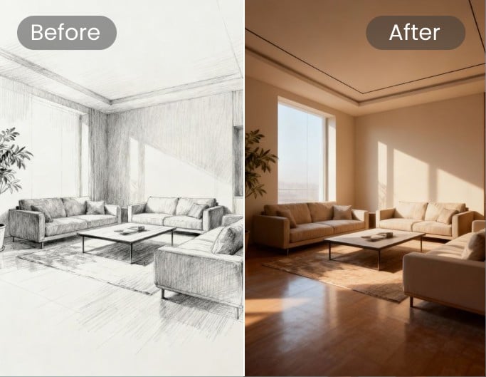 Design intérieur IA de Fotor