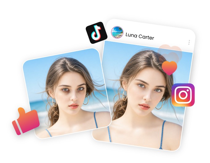 Fotor dark circles remover for social posts