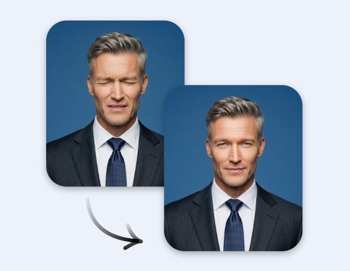 Fotor online facial expression changer for headshot enhancement