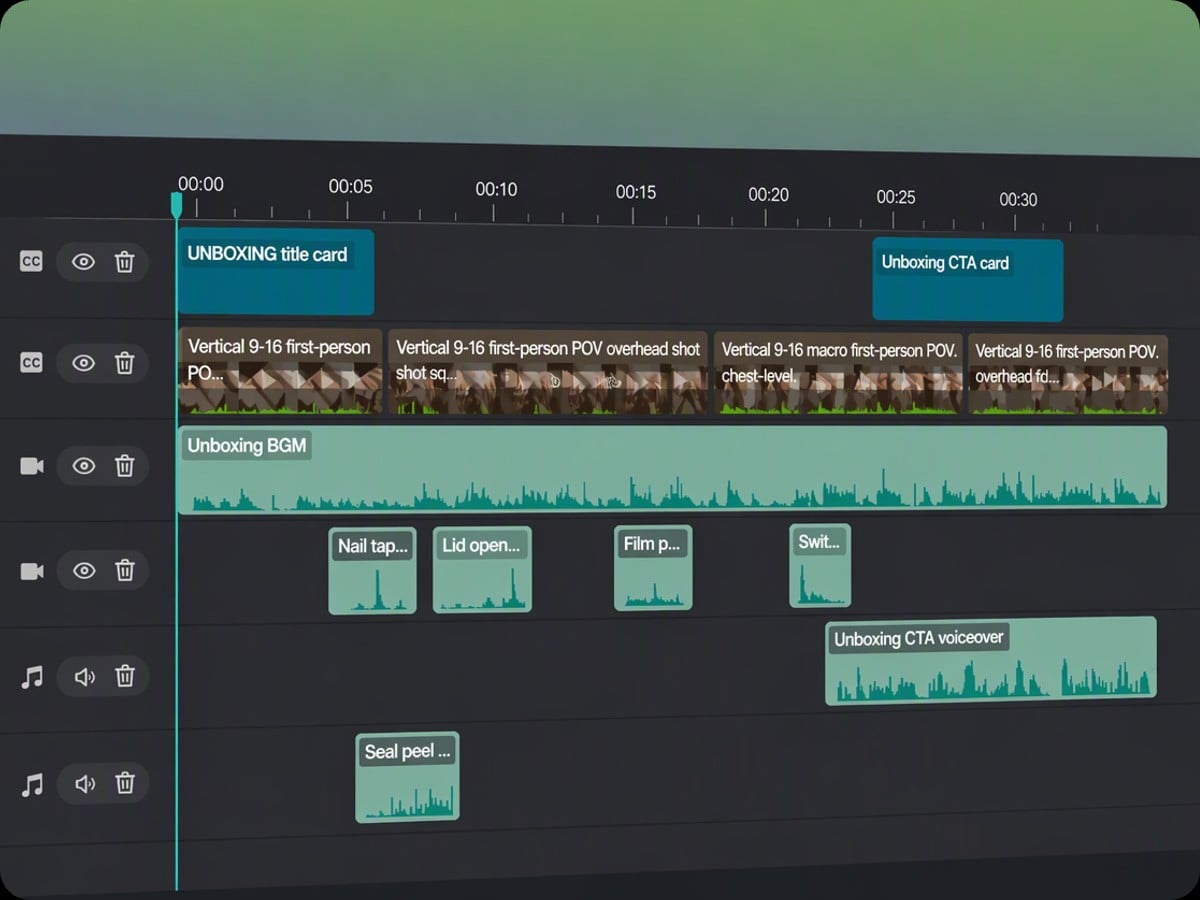 Fotors AI motion graphics generator offers multi track timeline