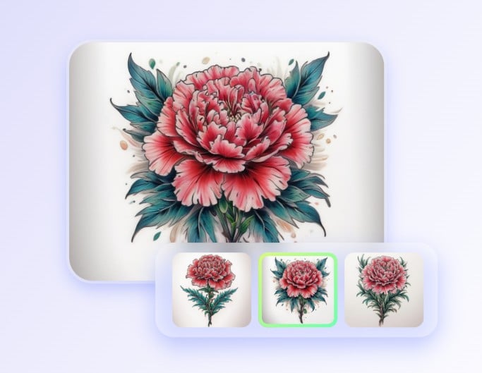 Generate and edit birth flower tattoo