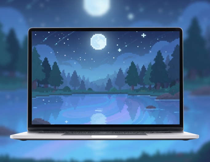 Generate retro pixel style sprite wallpapers