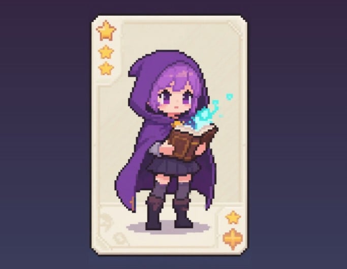 Generate sprite character cards in fotor