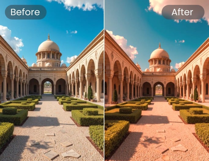 HSL adjustment featuring a castle