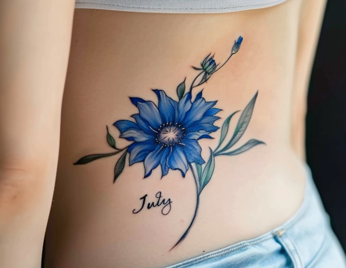 July Birth Flower Tattoo