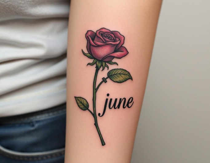 June Birth Flower Tattoo