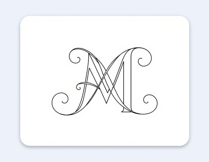 Line art logo "M"