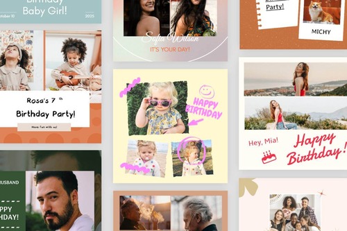 Make birthday photo collage using Fotor