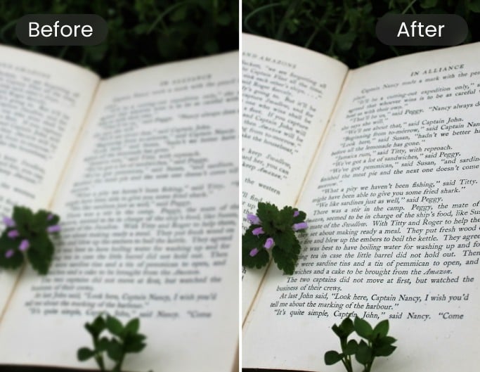 Make blurred document image clear