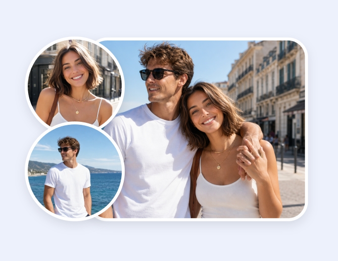 Make couple photo from two photos by using Fotor AI couple photo maker free online