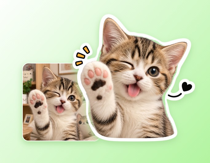 Make cute cat stickers with Fotor free PNG maker