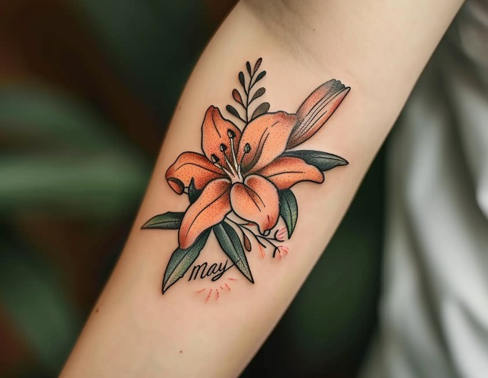 May Birth Flower Tattoo