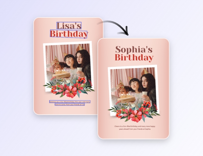 Modifier le texte sur la photo