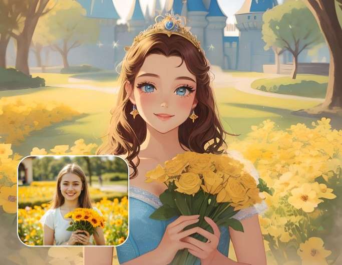 Modifier une photo en cartoon avec le style Princesse