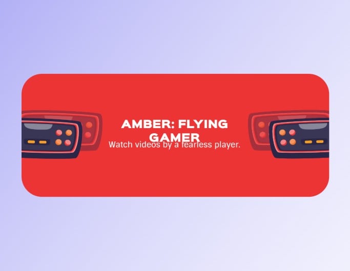 Red flying Twitch gamer banner