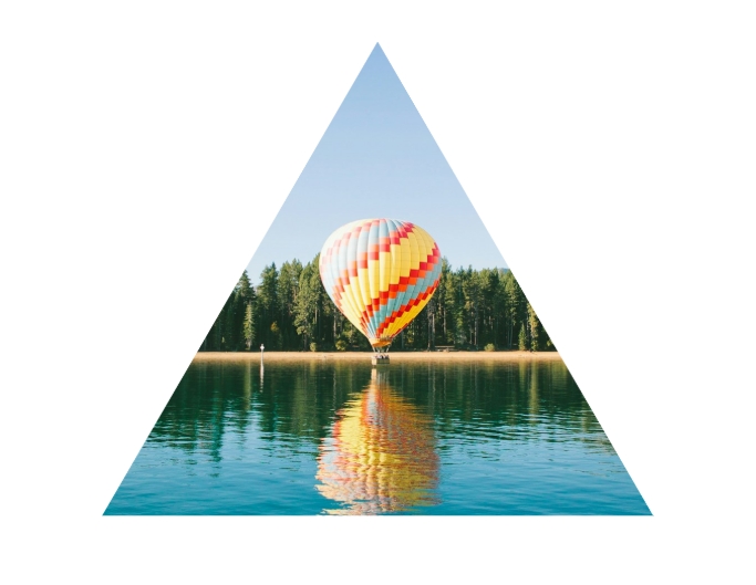 Rogner une image de montgolfière en forme libre de triangle
