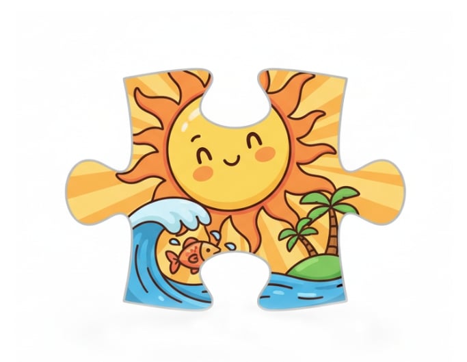 Rogner une image de soleil en forme libre de puzzle