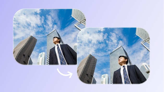 Rotate photo to fix perspective distortion