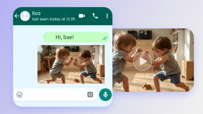 Send two babies fighting video to your babe lisa