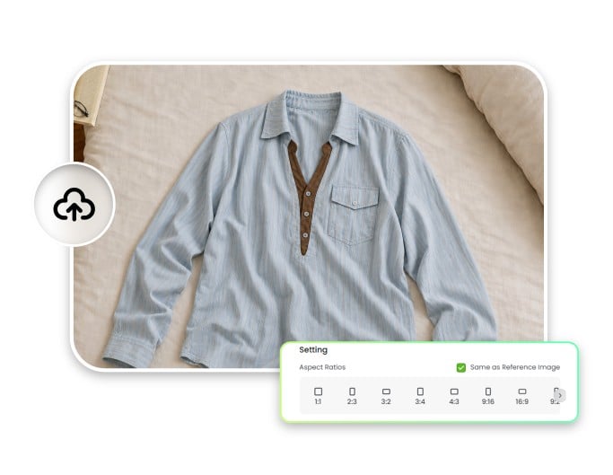 Step one upload a flat lay clothing image