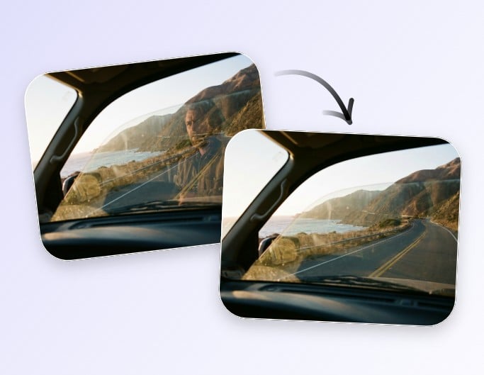 Step two remove glare and reflection from uploaded photo