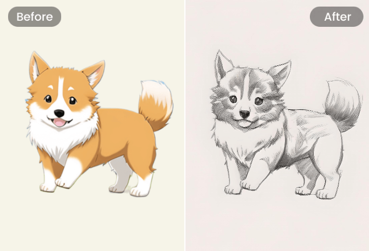 Sticker stencil maker of a cartton dog sticker