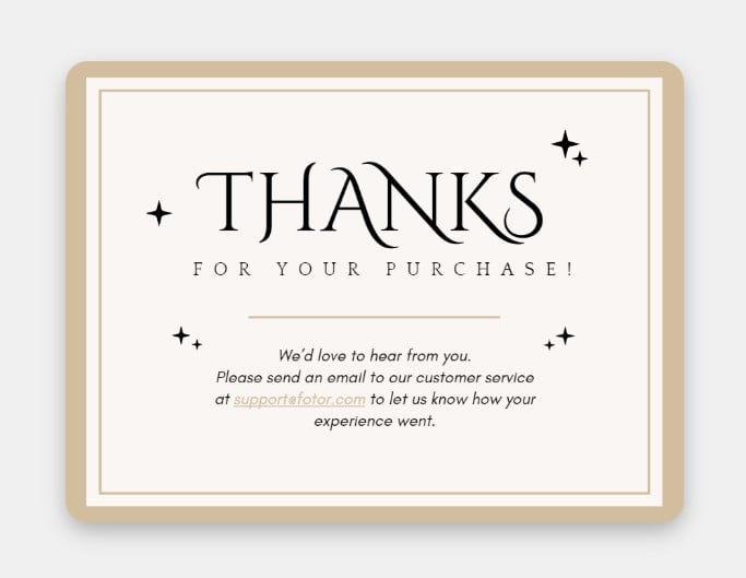 Thank you card design
